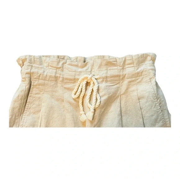 MADEWELL DRAWSTRING PLEATED PAPER BAG COTTON LINEN TAN BEIGE‎ SHORTS SIZE SMALL - Picture 11 of 12